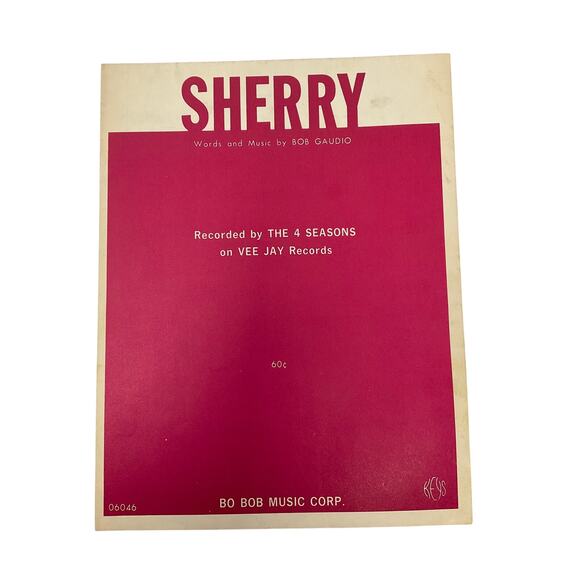 Sherry Sheet Music Bob Gaudio The 4 Seasons Vee Jay Records - Picture 1 of 5
